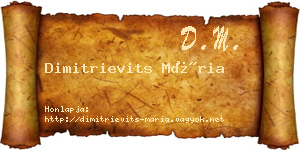 Dimitrievits Mária névjegykártya